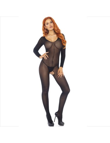 LEG AVENUE - BODYSTOCKING MANICA LUNGA NERO