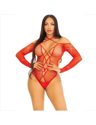 LEG AVENUE - BODY CROTHLESS CON ROSSO LUCIDO