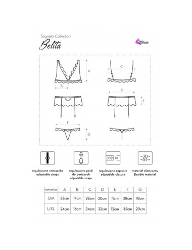 LIVCO CORSETTI FASHION - BELITA LC 90231 REGGISENO + SLIP + REGGISENO NERO S/M