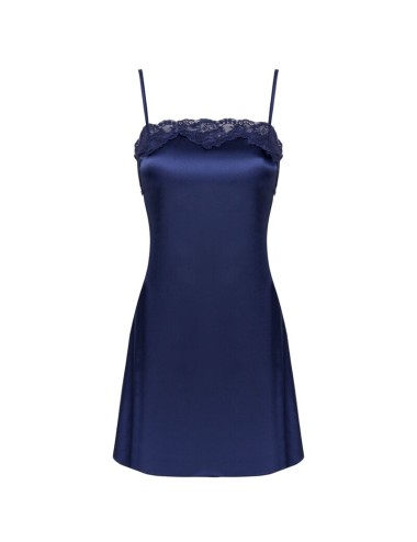 LIVCO CORSETTI FASHION - JACQUELINE LC 90249 VESTAGLIA + CAMICIA + PANTY BLU NAVY S/M