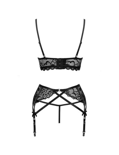 LIVCO CORSETTI FASHION - MORIDAM LC 90552 REGGISENO + REGGISENO + SLIP NEGRO