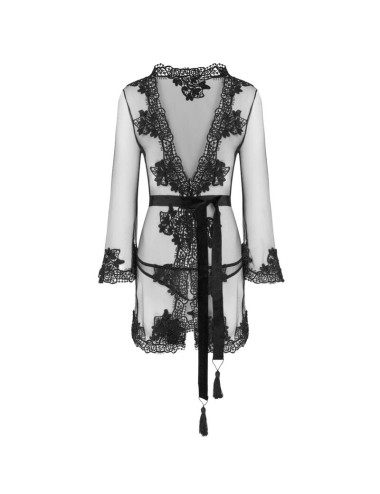LIVCO CORSETTI FASHION - HERINA LC XG056 VESTAGLIA + SLIP NERO TAGLIA UNICA