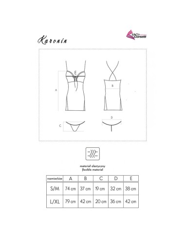 LIVCO CORSETTI FASHION - KARONIN LC 90628 CAMICIA + PANTY NERO L/XL