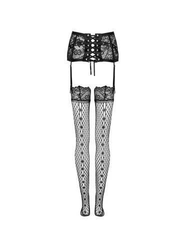 LIVCO CORSETTI FASHION - REGGISEGRIGLIE + CALZE NERO L/XL