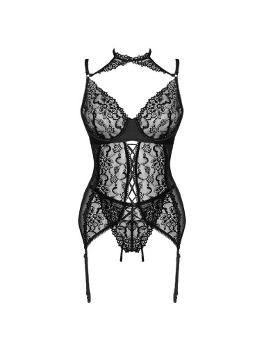 LIVCO CORSETTI FASHION - COLLEZIONE GIELLANDRA FOR THE SENSES CORSETTO + PANTY NERO