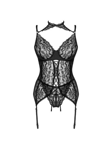 LIVCO CORSETTI FASHION - COLLEZIONE GIELLANDRA FOR THE SENSES CORSETTO + PANTY NERO