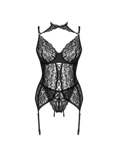 LIVCO CORSETTI FASHION - GIELLANDRA FOR THE SENSES COLLEZIONE CORSETTO + PANTY NERO L/XL
