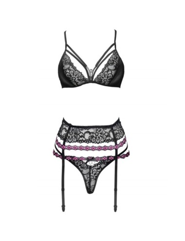 LIVCO CORSETTI FASHION - SNEHANA LC 90443 REGGISENO + REGGISENO + SLIP NERO