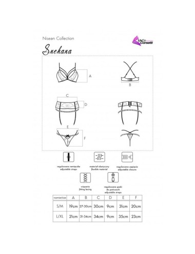 LIVCO CORSETTI FASHION - SNEHANA LC 90443 REGGISENO + REGGISENO + SLIP NERO L/XL