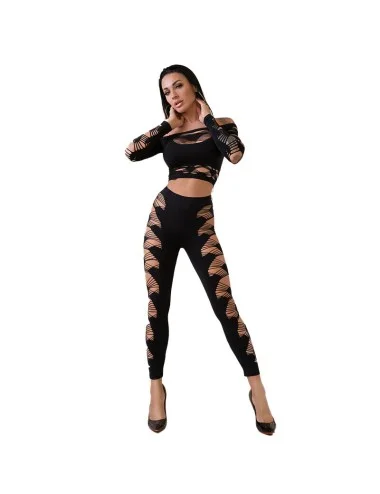 CHILIROSE - CR 4436 TOP E LEGGINS NERO S/L