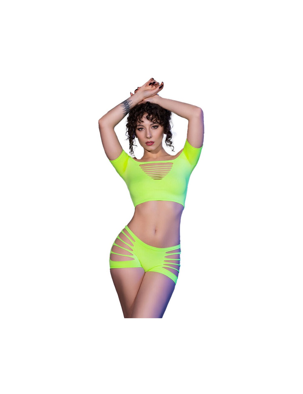 CHILIROSE - CR 4433 TOP E SHORTS VERDE S/M