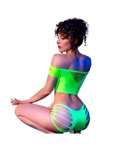 CHILIROSE - CR 4433 TOP E SHORTS VERDE S/M