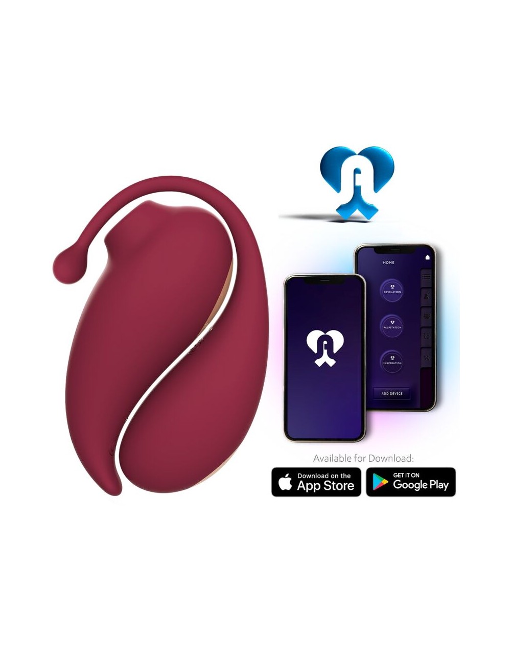 ADRIEN LASTIC - VENTOSA CLITORIDE ISPIRAZIONE + UOVO VIBRANTE ROSSO - APP GRATUITA