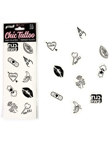 SECRET PLAY - SET DI 10 TATUAGGI TEMPORANEI DELLA COLLEZIONE CANDY