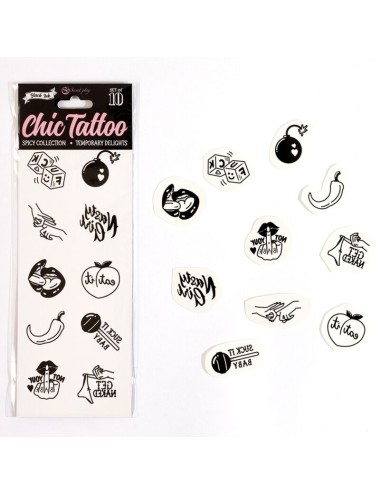 SECRET PLAY - SET DI 10 TATUAGGI TEMPORANEI DELLA COLLEZIONE SPICY