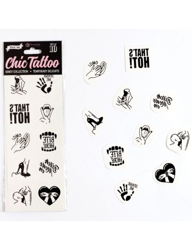 SECRET PLAY - SET DI 10 TATUAGGI TEMPORANEI COLLEZIONE KINKY