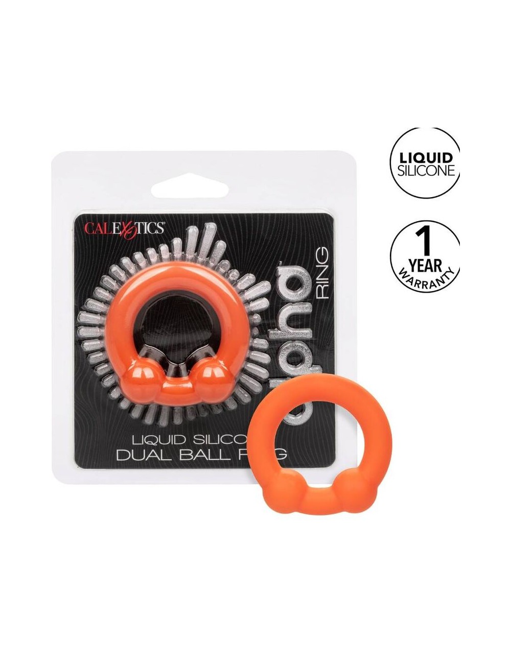 CALIFORNIA EXOTICS - ALPHA ANELLO DUAL BALL ARANCIONE CALIFORNIA EXOTICS - ALPHA ANELLO DUAL BALL ARANCIONE