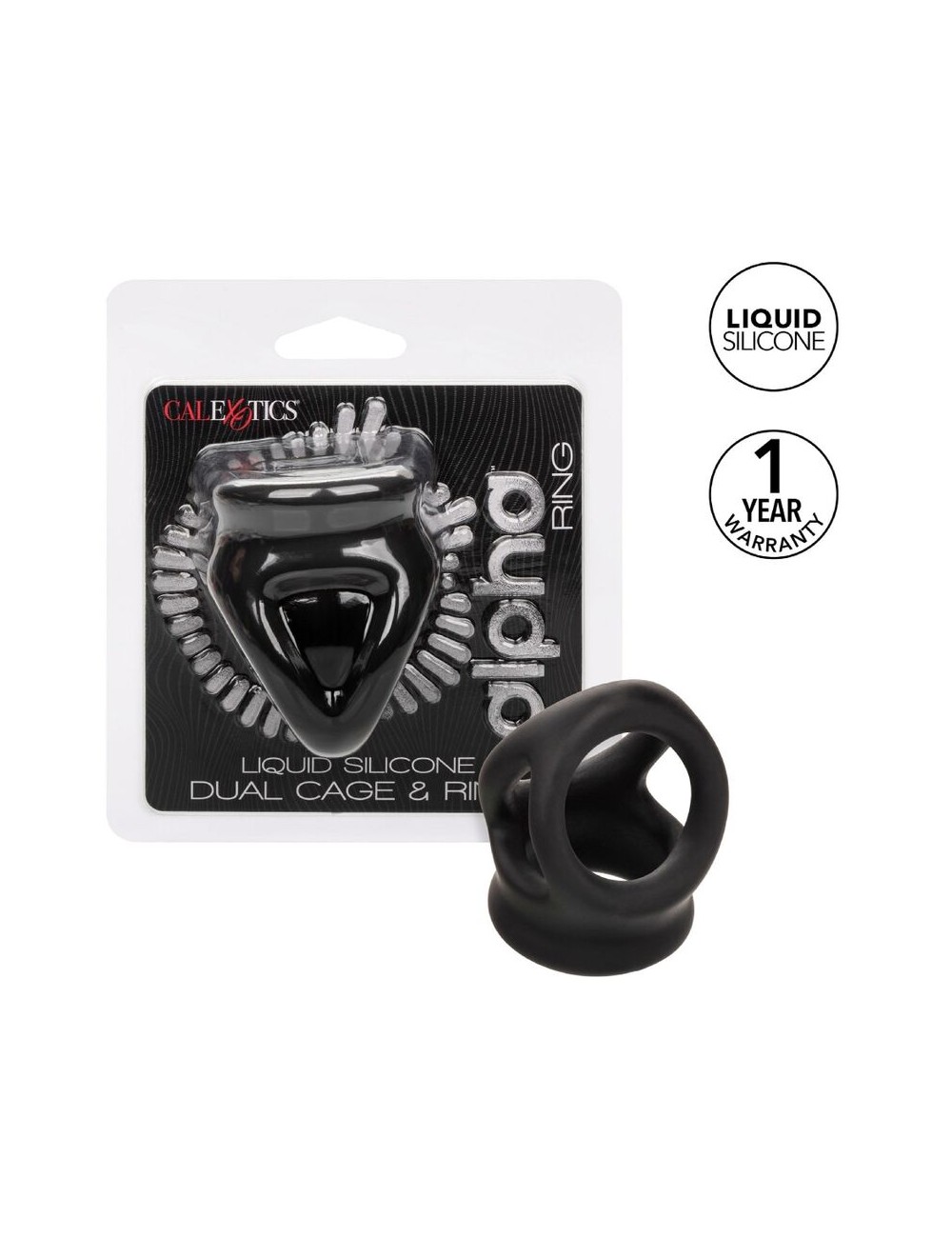 CALIFORNIA EXOTICS - ALPHA ANELLO DUAL CAGE NERO