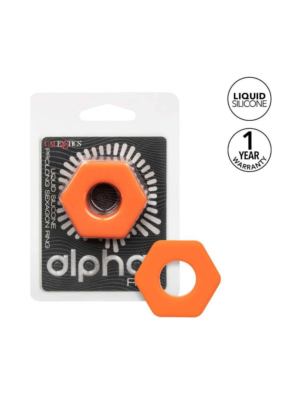 CALIFORNIA EXOTICS - ALPHA ANELLO PROLONG SEXAGON ARANCIONE CALIFORNIA EXOTICS - ALPHA ANELLO PROLONG SEXAGON ARANCIONE