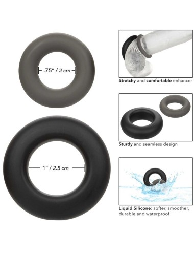 CALIFORNIA EXOTICS - ALPHA SET DI 2 ANELLI PROLONG GRIGIO