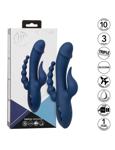 CALIFORNIA EXOTICS - VIBRATORE TRIPLO ORGASMO BLU