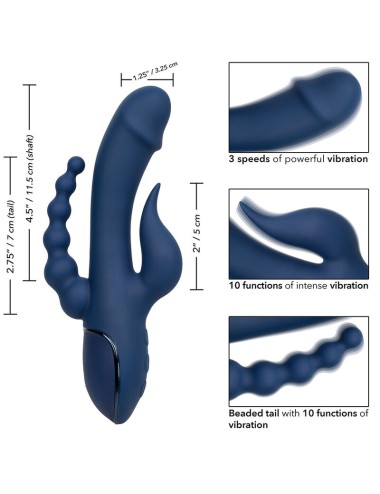 CALIFORNIA EXOTICS - VIBRATORE TRIPLO ORGASMO BLU