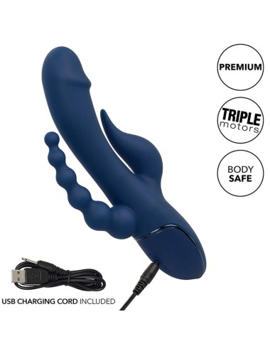 CALIFORNIA EXOTICS - VIBRATORE TRIPLO ORGASMO BLU