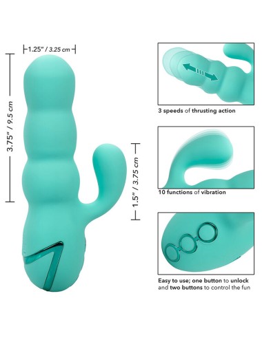 CALIFORNIA EXOTICS - VIBRATORE DEL MAR DIVA RABBIR AQUA GREEN DI CALIFORNIA DREAMING