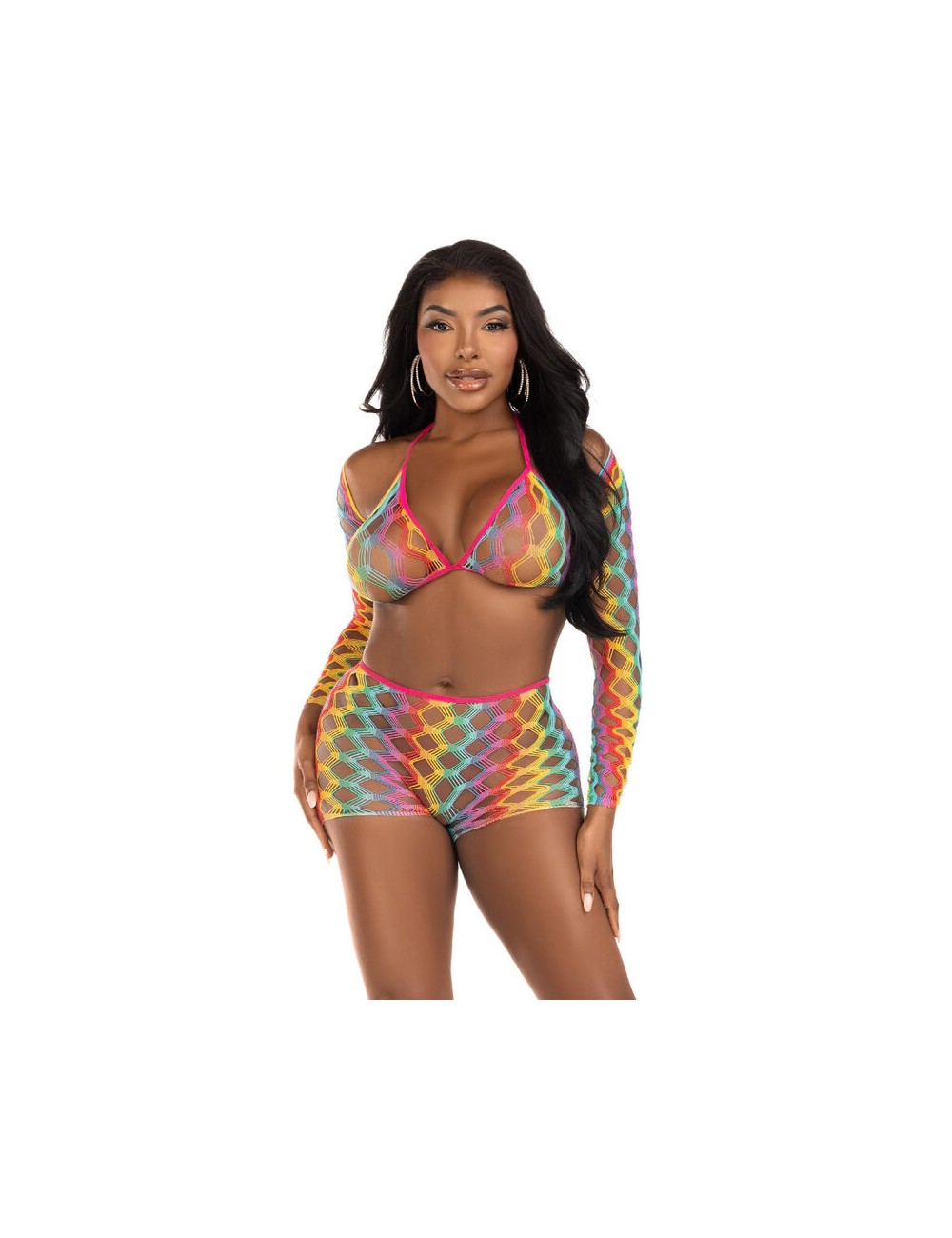 LEG AVENUE - SET TRE PEZZI MULTICOLORE
