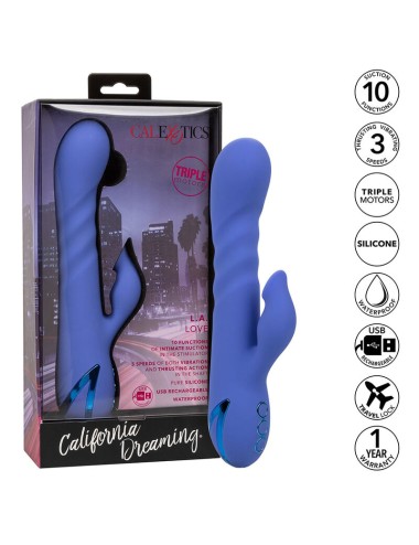 CALIFORNIA EXOTICS - LA LOVE VIBRATOR & SUCKER BLUE DI CALIFORNIA DREAMING