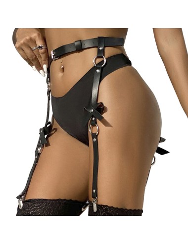 SUBBLIME - CATENA IN PELLE PER GAMBE NERA TAGLIA UNICA