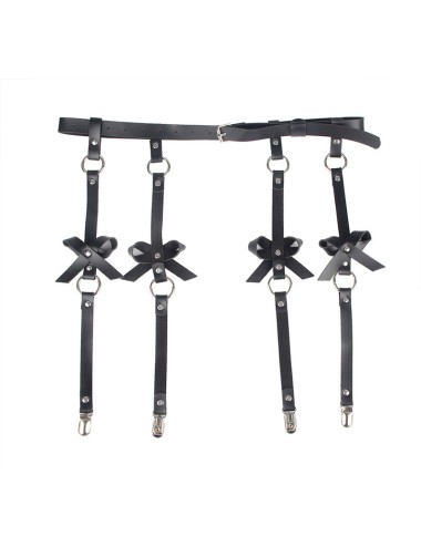 SUBBLIME - CATENA IN PELLE PER GAMBE NERA TAGLIA UNICA