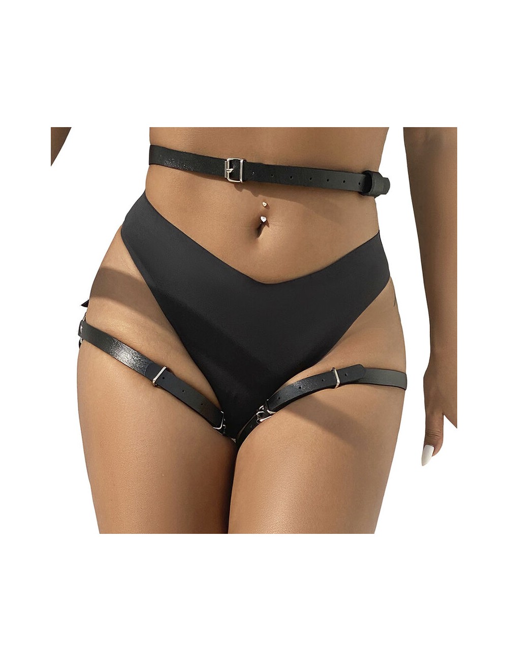 SUBBLIME - PETTORINA IN VITA E GAMBE IN PELLE NERA TAGLIA UNICA SUBBLIME - PETTORINA IN VITA E GAMBE IN PELLE NERA TAGLIA UNICA