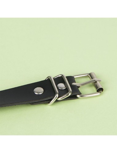 SUBBLIME - CINTURA CON CATENA IN PELLE NERA TAGLIA UNICA