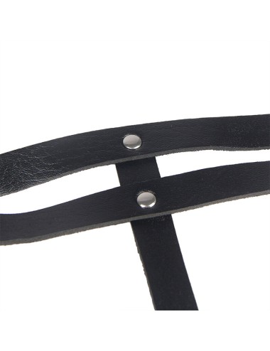 SUBBLIME - ANELLO IN PELLE CATENA ??CINTURA NERA TAGLIA UNICA