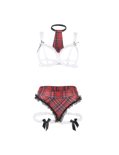 SUBBLIME - COSTUME SEXY DA SCUOLA CON REGGISENO L/XL