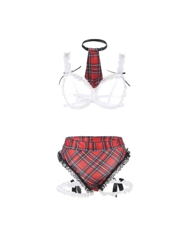 SUBBLIME - COSTUME SEXY DA SCUOLA CON REGGISENO L/XL