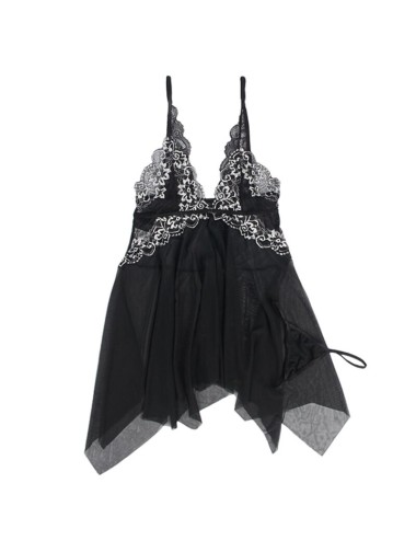 SUBBLIME - BABYDOLL IN TESSUTO TULLE PIZZO SUL PETTO L/XL