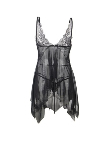SUBBLIME - BABYDOLL IN TESSUTO TULLE PIZZO SUL PETTO L/XL