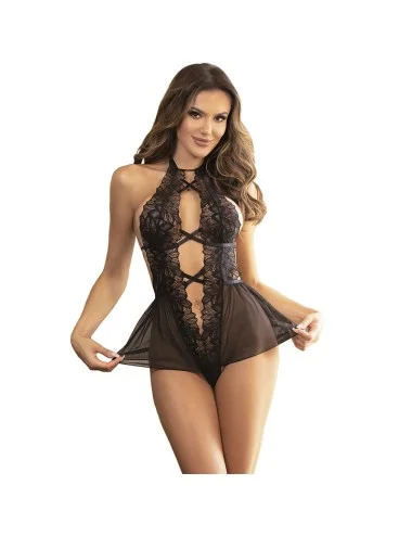 SUBBLIME - TEDDY HALTER COLLO SCHIENA NUDA PIZZO NERO S/M