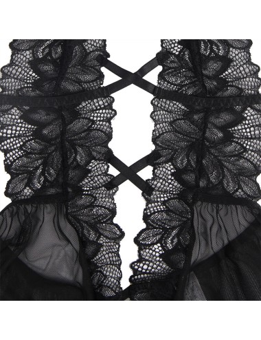 SUBBLIME - TEDDY HALTER COLLO SCHIENA NUDA PIZZO NERO S/M