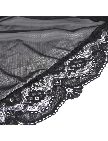SUBBLIME - VESTAGLIA IN TESSUTO TRASPARENTE CON DETTAGLI IN PIZZO NERO S/M