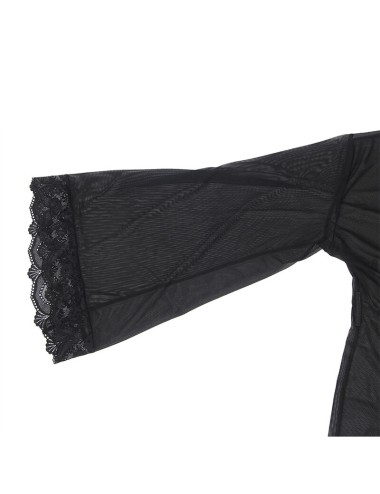 SUBBLIME - VESTAGLIA IN TESSUTO TRASPARENTE CON DETTAGLI IN PIZZO NERO L/XL