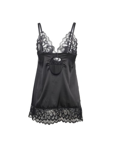 SUBBLIME - BABYDOLL CON PETTO STAMPA FLOREALE NERO S/M