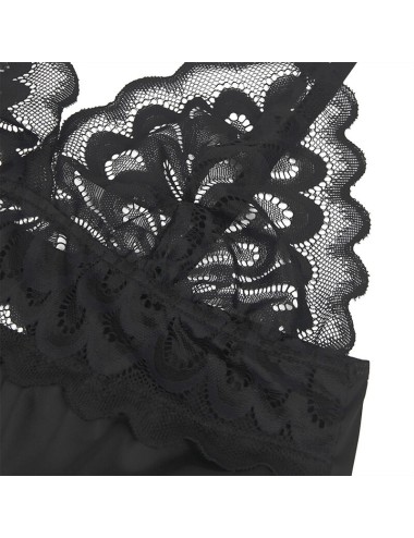 SUBBLIME - BABYDOLL CON PETTO STAMPA FLOREALE NERO S/M