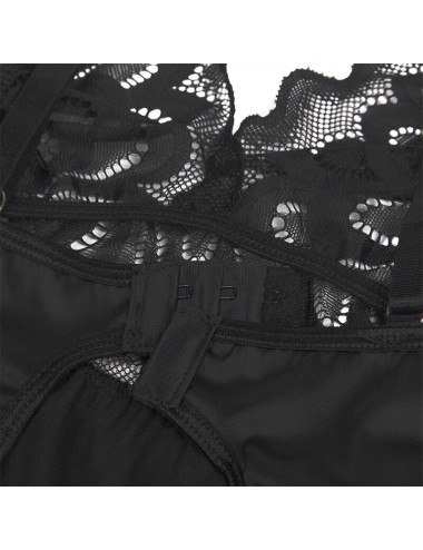 SUBBLIME - BABYDOLL CON PETTO STAMPA FLOREALE NERO S/M