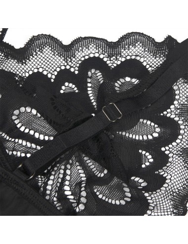 SUBBLIME - BABYDOLL CON PETTO STAMPA FLOREALE NERO S/M