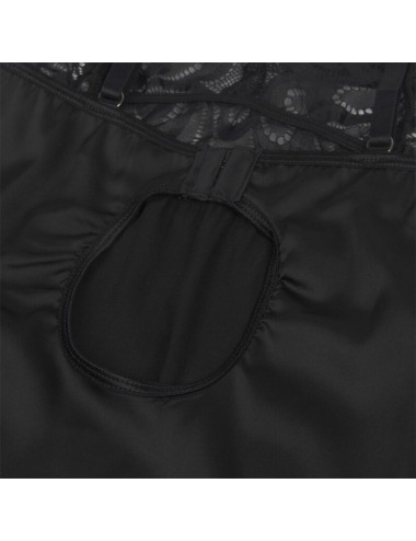 SUBBLIME - BABYDOLL CON PETTO STAMPA FLOREALE NERO S/M
