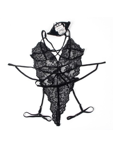 SUBBLIME - COSTUME POLIZIA BODY IN PIZZO NERO S/M