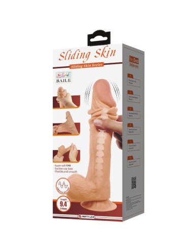 PRETTY LOVE - DILDO REALISTICO SLIDING SKIN SERIES CON VENTOSA SCORREVOLE DELLA PELLE FLESH 24 CM